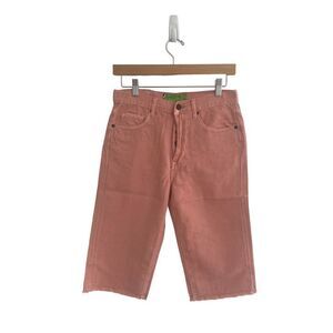 Free People x Sandrine Rose Pink‎ High Rise Bermuda Denim Jean Shorts Sz 29